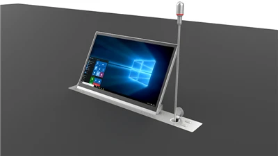 19 "Monitor retrátil motorizado com microfone